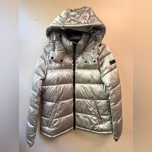 Calvin Klein Metallic Silver Puffer Jacket